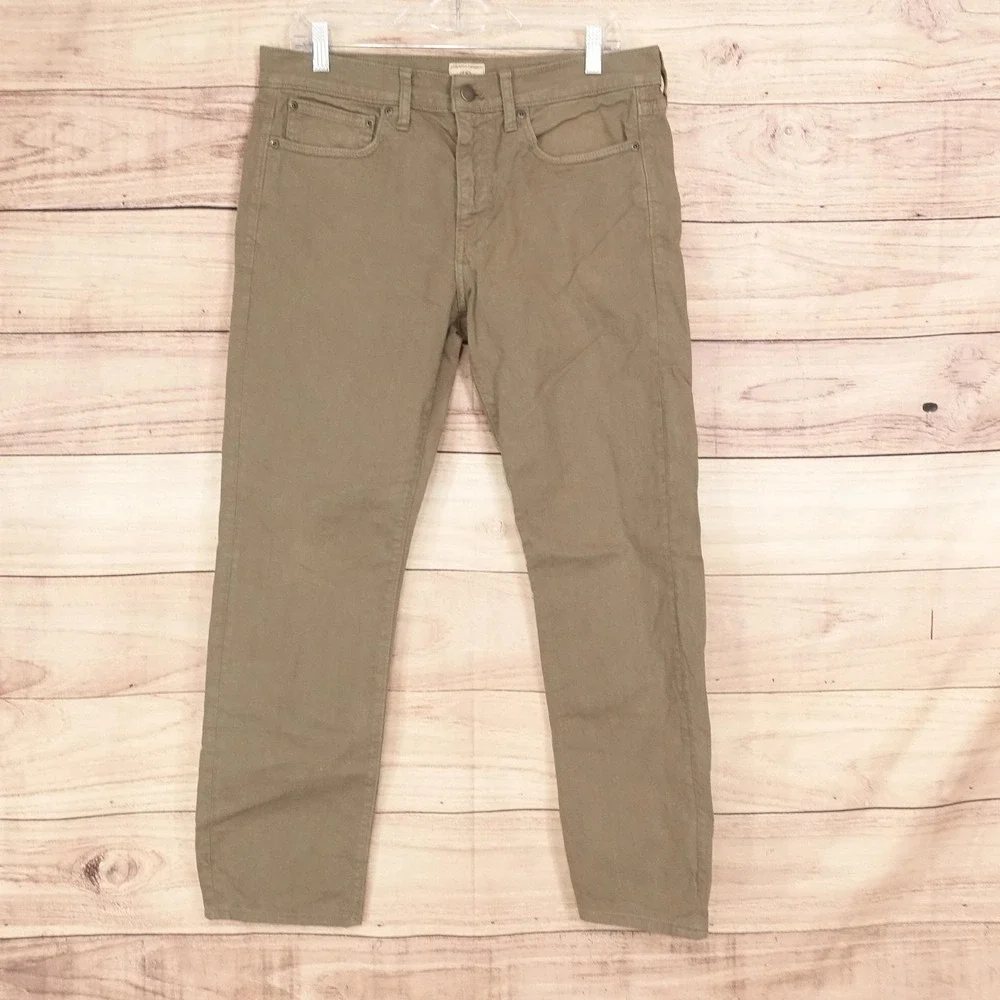 J Crew 484 Jeans Mens 32x30 Brown Slim Fit Tapered Stretch Denim Pants Casual